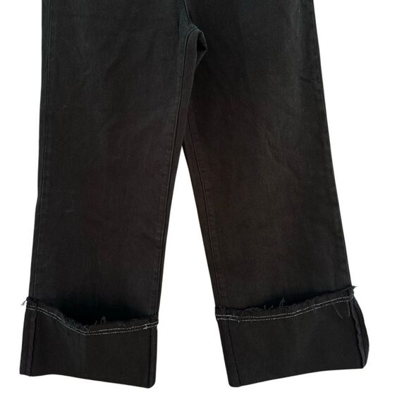 J BRAND Women's Joan cropped high-rise wide-leg jeans in Black Size 29 - Picture 6 of 8